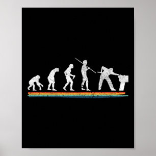 Evolution Billiards Funny Vintage  Poster
