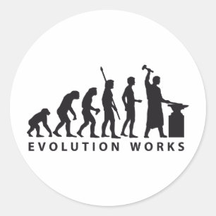 evolution blacksmith classic round sticker
