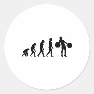 Evolution Bodybuilder Weightlifting Weight Weightl Classic Round Sticker
