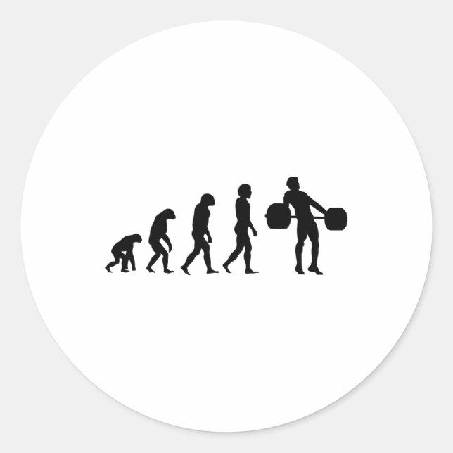 Evolution Bodybuilder Weightlifting Weight Weightl Classic Round Sticker (Front)