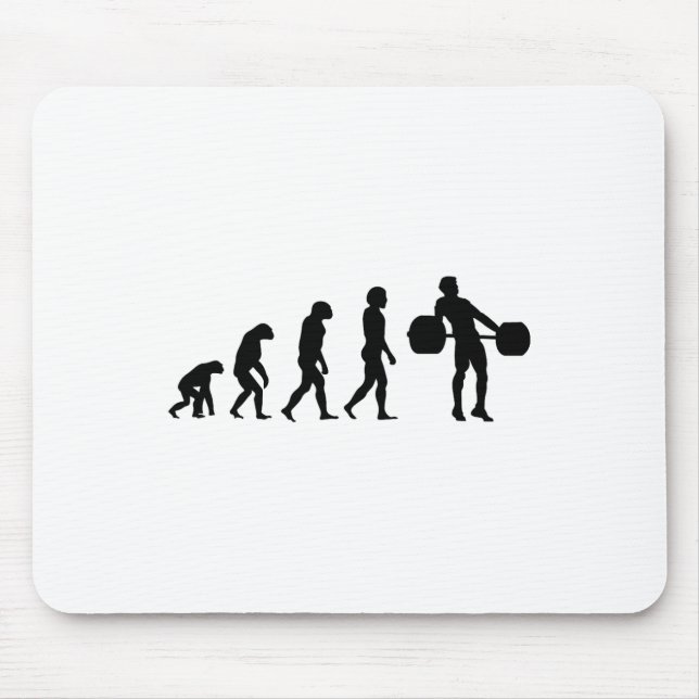 Evolution Bodybuilder Weightlifting Weight Weightl Mouse Pad (Front)