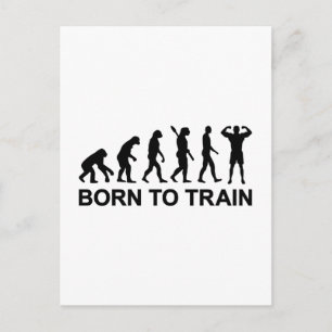 Evolution Bodybuilding born to train Postcard