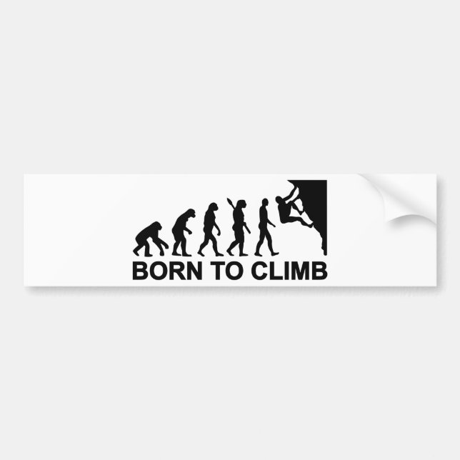 Evolution born to climbing bumper sticker (Front)