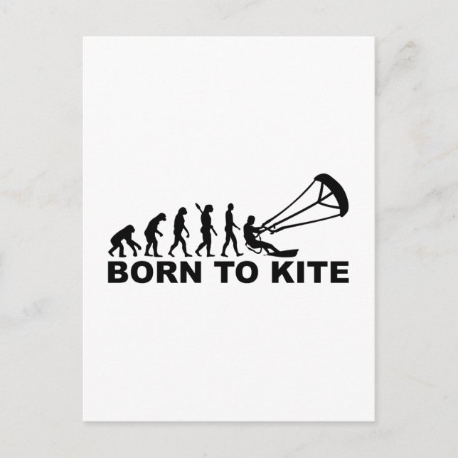 Evolution born to kite postcard (Front)