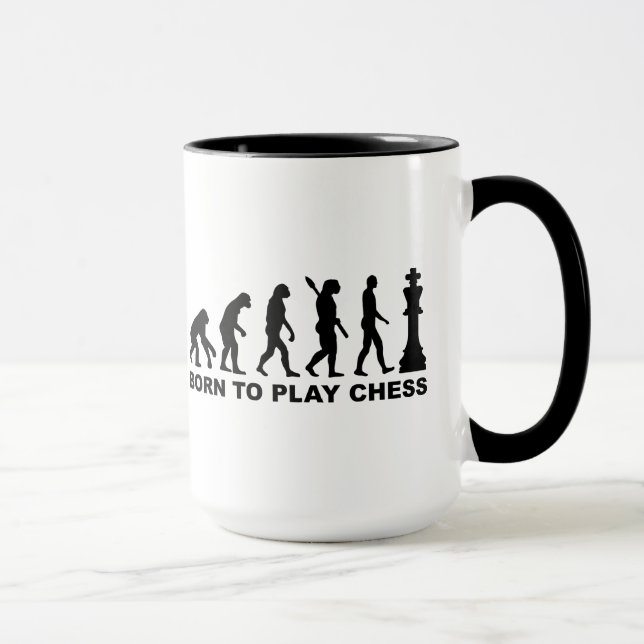 Evolution born to play chess mug (Right)