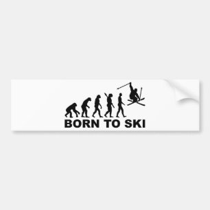 Evolution Born to Ski Bumper Sticker