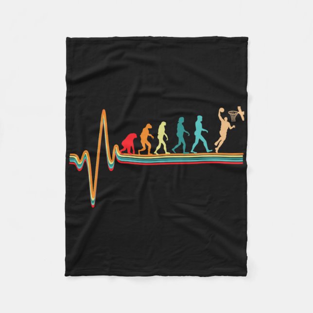 Evolution Bysketbyll Player Byll Game Heartbeat Ho Fleece Blanket (Front)
