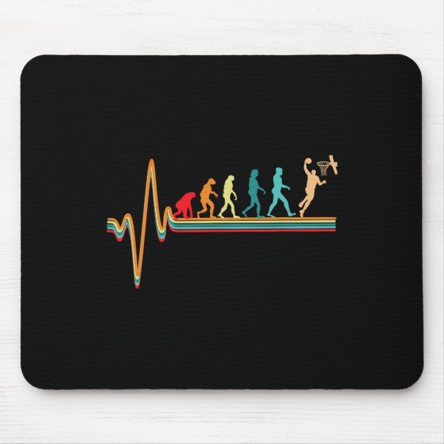 Evolution Bysketbyll Player Byll Game Heartbeat Ho Mouse Pad (Front)