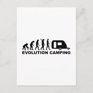 Evolution camping caravan postcard