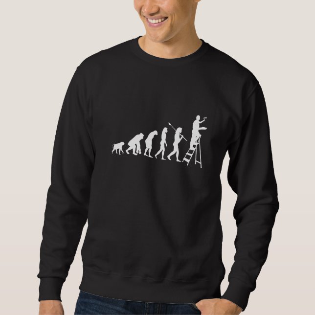 Evolution Chart Painting Decorating Fan Decor Sweatshirt (Front)