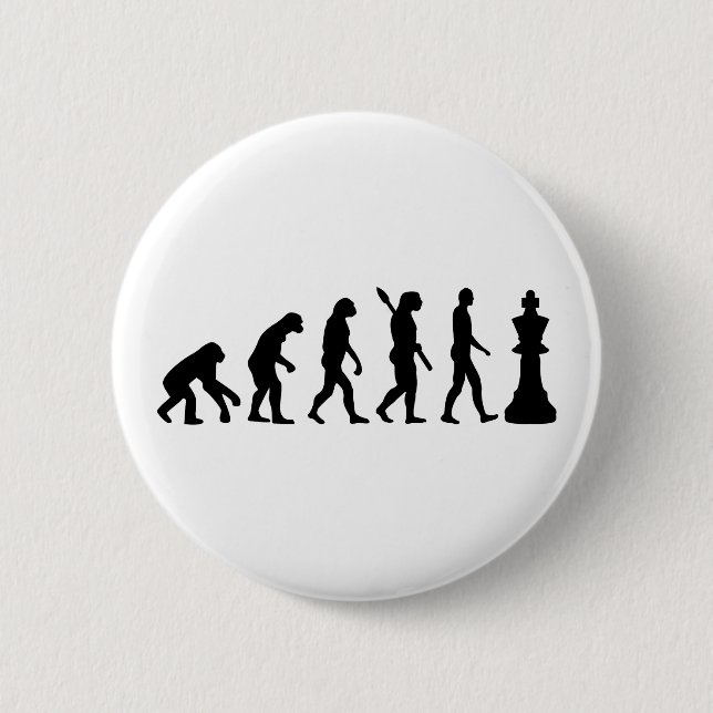 Evolution Chess king 6 Cm Round Badge (Front)