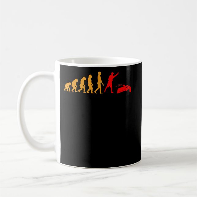 Evolution Cornhole Funny Bean Bags Corn Hole Coffee Mug (Left)