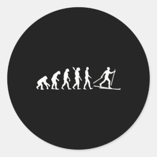 Evolution Cross-country Skiing  Classic Round Sticker
