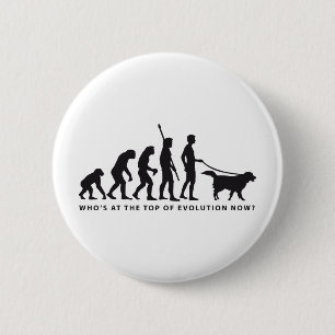 evolution dog 6 cm round badge