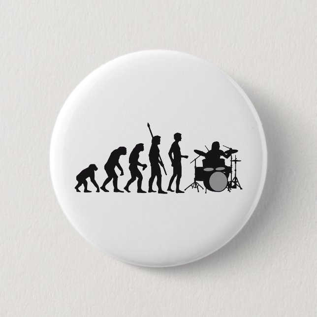 evolution drummer 6 cm round badge (Front)