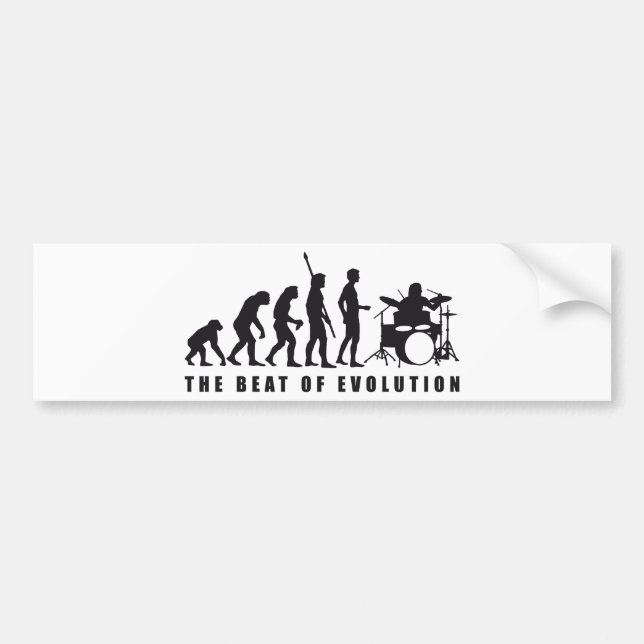 evolution drummer bumper sticker (Front)