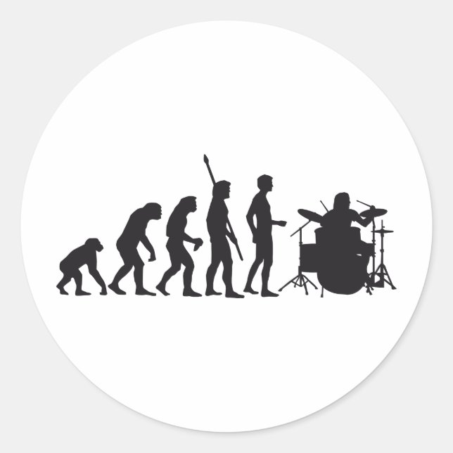 evolution drummer classic round sticker (Front)
