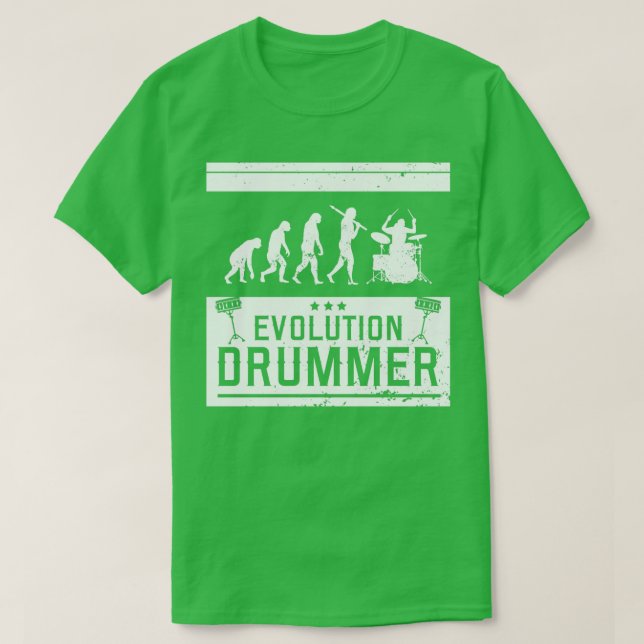 Evolution Drummer Drums Musician (2) T-Shirt (Design Front)