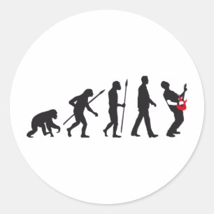 evolution e-guitar rock classic round sticker