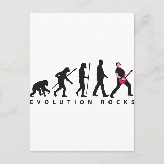 evolution e-guitar rock postcard (Front)