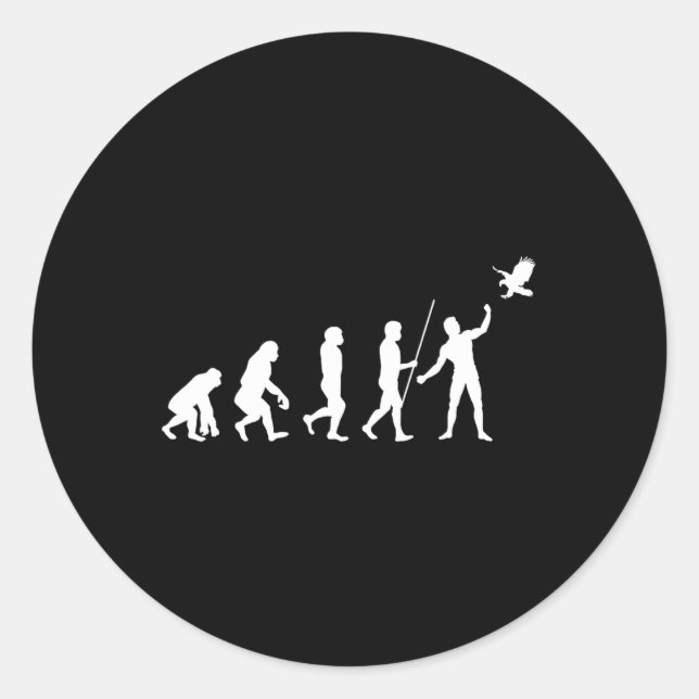 Evolution Falconer Falcon Falconry Falcons Hunting Classic Round Sticker (Front)