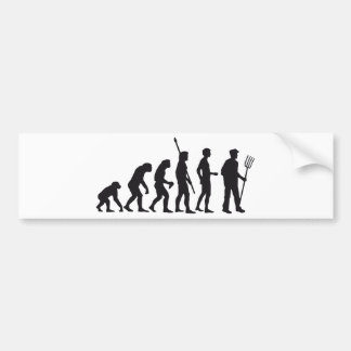 evolution farmer bumper sticker