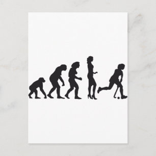 evolution female hockey postcard