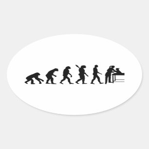 Evolution female veterinarian oval sticker