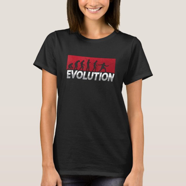Evolution Fencing Passion Swordsman Love Sword Spo T-Shirt (Front)