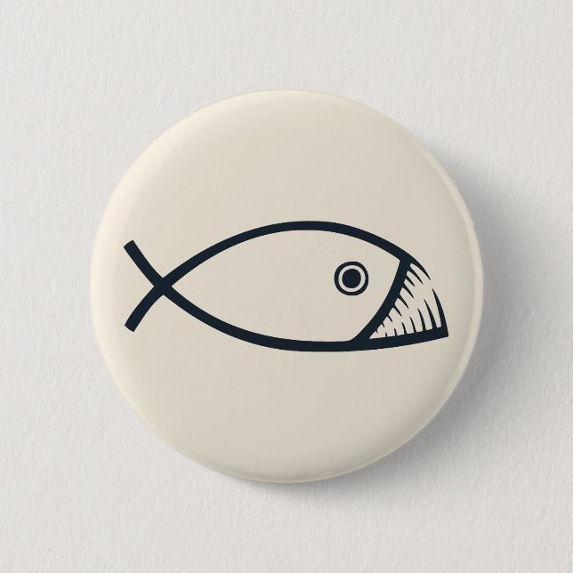 Evolution Fish 6 Cm Round Badge (Front)