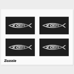 Evolution - Fish 'n' Chips Rectangular Sticker