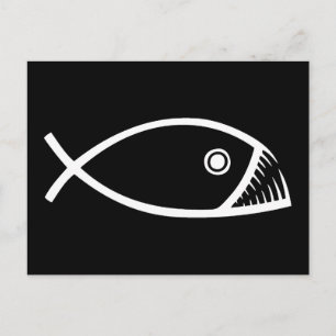Evolution Fish Postcard