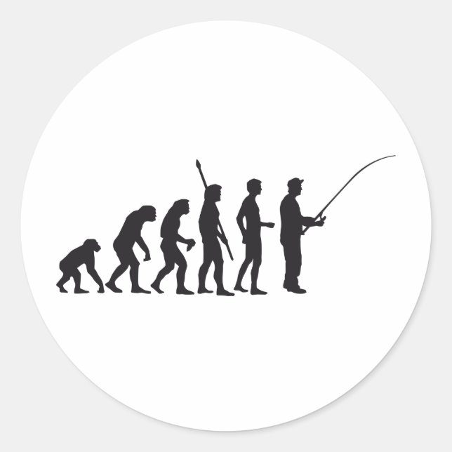 evolution fishing classic round sticker (Front)