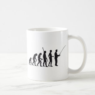evolution fishing coffee mug