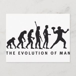 evolution football postcard