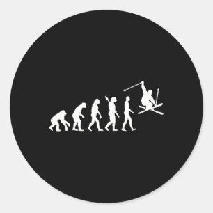 Evolution Freestyle Skiing Classic Round Sticker