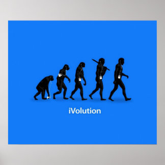 Evolution from Ape to Man with iPod Poster