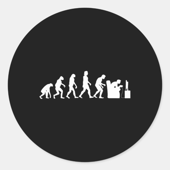 Evolution Funny Retro Video Game Gamer Nerd Gift 1 Classic Round Sticker (Front)