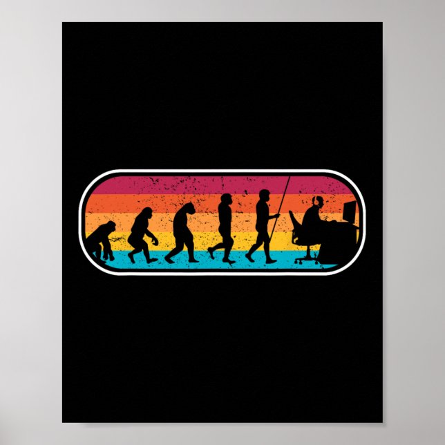 Evolution Gamer Computer Freak Geek Nerd Pc Game  Poster (Front)