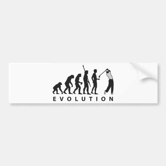 evolution golf bumper sticker (Front)