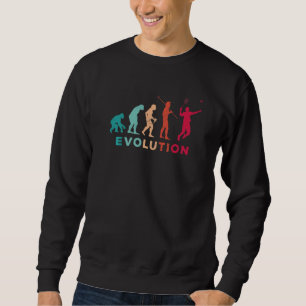 Evolution Graphic Badminton Player Shuttlecock Spo Sweatshirt