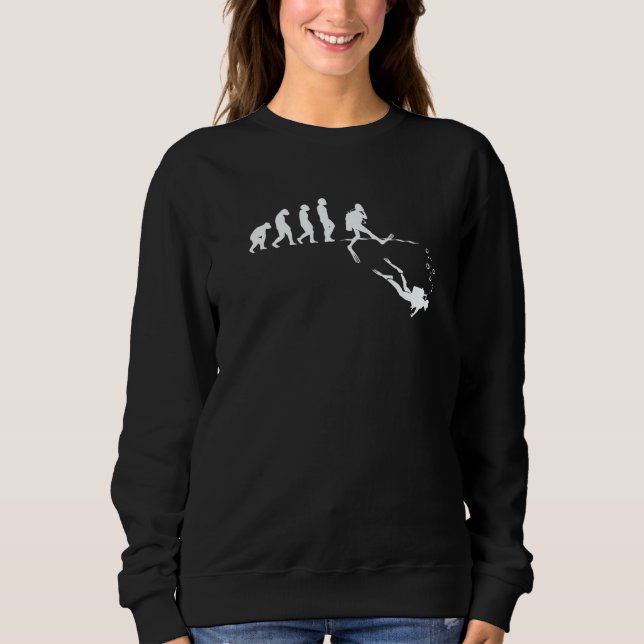 Evolution Graphic Diver Diving Scuba Diver Apnoe S Sweatshirt (Front)