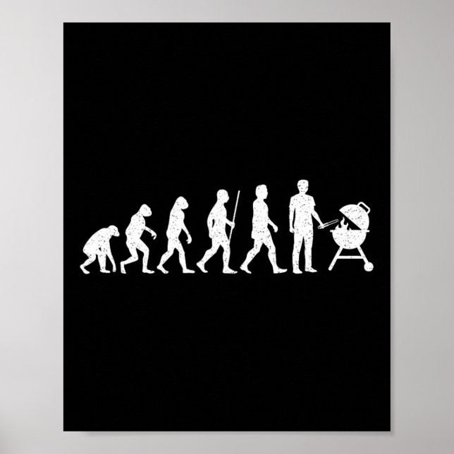 Evolution Grilling Funny Bbq Grill Rbecue  Poster (Front)