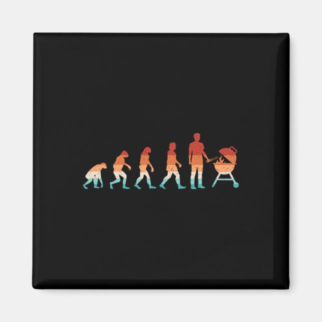 Evolution Grilling Funny Bbq Retro Grill Rbecue  Magnet (Front)