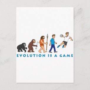 Evolution Handball Comic Style Postcard