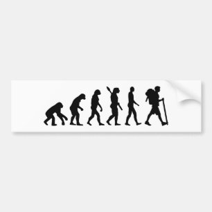 Evolution Hiking Bumper Sticker