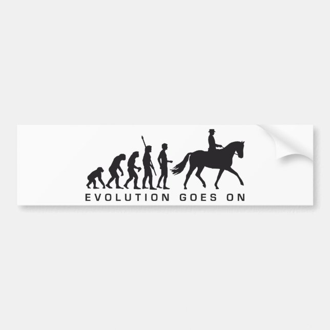 evolution horse riding bumper sticker (Front)