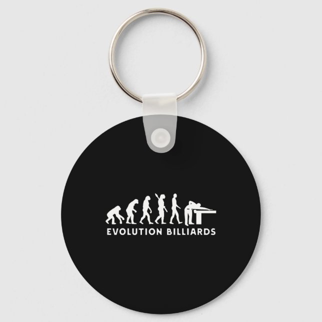 Evolution Human Billiards Gentleman Playing Billia Key Ring (Front)