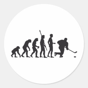 evolution icehockey classic round sticker