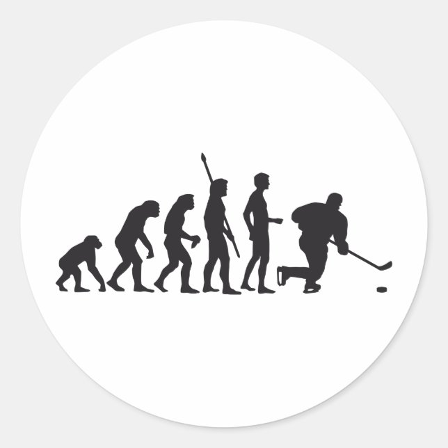 evolution icehockey classic round sticker (Front)